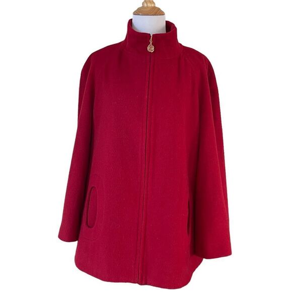 Red Betsey Johnson Wool Blend Coat - Picture 1 of 5